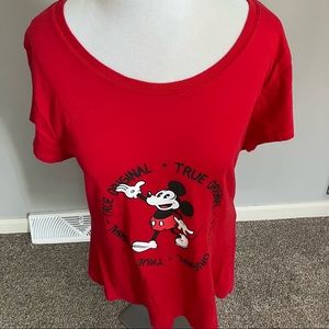 Disney Mickey Mouse True Original Junior’s Red T-Shirt XXL / XXG 19 Like New